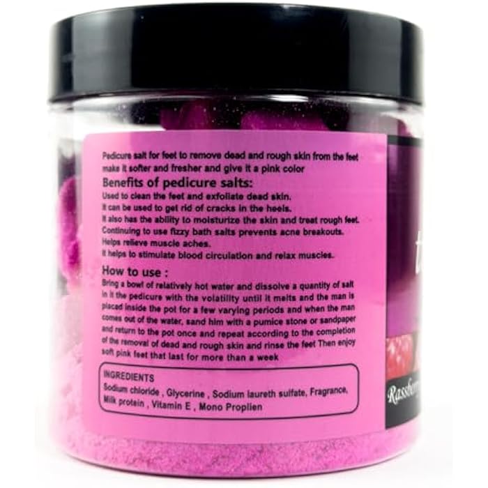 Cleopatra - Tint Salt, For Pedicure, To Get Pink Feet & Remove Dead Skin, 500 ML (Rass Berry) - Image 2